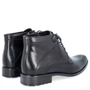 Eleganckie buty męskie zimowe - TAPI D-2372 CZARNE - Półbuty męskie - miniaturka - grafika 2