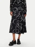Spódnice - KARL LAGERFELD Spódnica midi 245W1203 Czarny Regular Fit - miniaturka - grafika 1