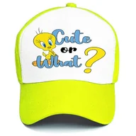 Czapki i chusty sportowe męskie - Czapka z Daszkiem CUTE OR WHAT Dla Fana Kreskówek Wzory Biało Żółta - miniaturka - grafika 1