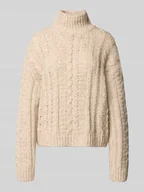 Swetry damskie - Sweter o kroju oversized z mieszanki wełny z alpaki i bawełny - miniaturka - grafika 1