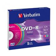 Nośniki danych - Verbatim Dysk DVD+R 16x Slim 5Pack COLOR 43556 VERDVD08707 - miniaturka - grafika 1
