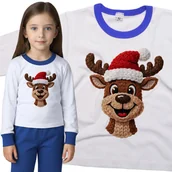 Piżamy dla dziewczynek - Piżama dziecięca Wesoły Świąteczny Renifer Jak Z Szydełka Święta 98/104 - VoloDonum - miniaturka - grafika 1