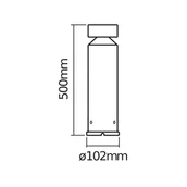 Lampy ogrodowe - OSRAM Lampa cokołowa LED ENDURA STYLE CYLINDER, stal szlachetna 50 cm CYLINDER, aluminiowy / szary / cynkowy, stal szlachetna, nowoczesny - miniaturka - grafika 1