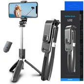 Selfie stick - Kijek Do Selfie Stick Tripod Statyw Pilot Bluetoot - miniaturka - grafika 1