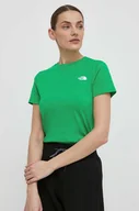 Koszulki sportowe damskie - The North Face t-shirt damski kolor zielony NF0A87NHPO81 - miniaturka - grafika 1