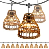 Lampy ogrodowe - ZESTAW CRETE 2x Girlanda ogrodowa 5m + kabel 10m + 10x klosz R1 - miniaturka - grafika 1