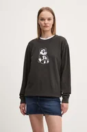 Bluzy damskie - Vans bluza bawełniana damska kolor szary z nadrukiem VN000HCBBLK1 - miniaturka - grafika 1