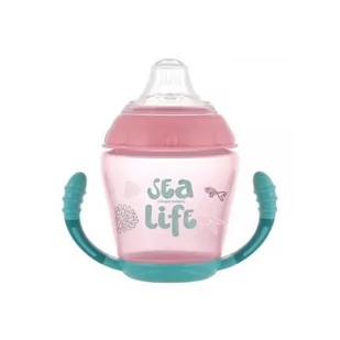 Canpol babies Babies, Sea Life, Kubek niekapek, silikonowy, Różowy, 230 ml - Kubki dla dzieci - miniaturka - grafika 1