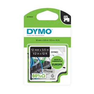 Dymo Etykieta D1 12mmx3,5 Nylon (czarna/biała) S0718040 - Etykiety do drukarek - miniaturka - grafika 2