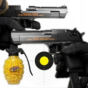 Zabawki militarne - Pistolet Metalowy Na Kulki Plastikowe Replika Granat Kulek Imitacja - miniaturka - grafika 1