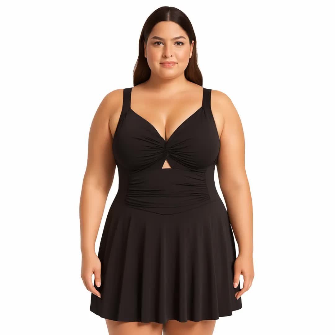 GÓRA od stroju kąpielowego PLUS SIZE TANKINI czarny Captain Mike 60