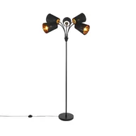 Lampy stojące - QAZQA Nowoczesna lampa podłogowa czarna 5-punktowa - Carmen - miniaturka - grafika 1