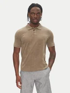 Koszulki męskie - Lindbergh Polo 30-404263 Beżowy Relaxed Fit - miniaturka - grafika 1