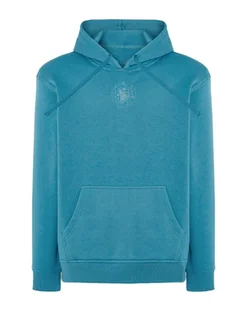 Bluza z kapturem Znak Zodiaku Wodnik Minimalistyczny Styl Niebieska L - Bluzy męskie - miniaturka - grafika 1