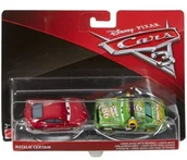 Samochody i pojazdy dla dzieci - Mattel Auta Matel CARS 3 dwupak Chick Hicks with Headset &amp Natalie Certain Die-Cast Vehicle DXV99/DXW07 - miniaturka - grafika 1