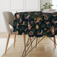 Obrusy i serwetki - Obrus okrągły WINTER wzór BN24 | akwarelowy renifer z pomarańczą średnica 130 cm - miniaturka - grafika 1