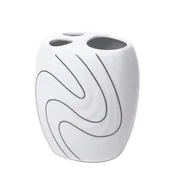 Kubki na szczoteczki do zębów - Pojemnik na szczoteczki Wave biały - miniaturka - grafika 1