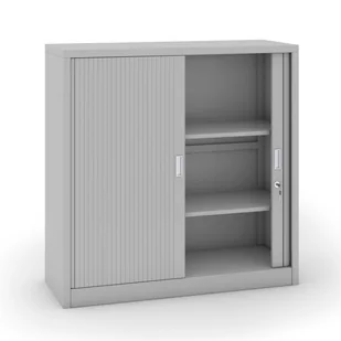 B2B Partner Szafa metalowa z żaluzjowymi drzwiami - 2 szt., 1200x1200x450 mm, sz - Szafy biurowe - miniaturka - grafika 1