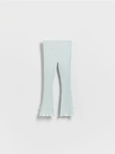 Reserved - Prążkowane legginsy z kokardką - jasnoniebieski - Spodnie i spodenki dla dziewczynek - miniaturka - grafika 1