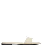 Klapki i japonki damskie - Calvin Klein Klapki Flat Slide W/Ck Hw Big - Lth HW0HW02482 Écru - miniaturka - grafika 1