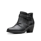 Botki damskie - Clarks Damskie botki Emily2 Opal, Czarna skóra, 38 EU - miniaturka - grafika 1