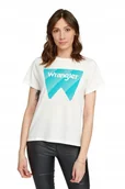 Koszulki i topy damskie - WRANGLER SS GRAPHIC TEE OFF WHITE W7Z4EV737 L - Wrangler - miniaturka - grafika 1