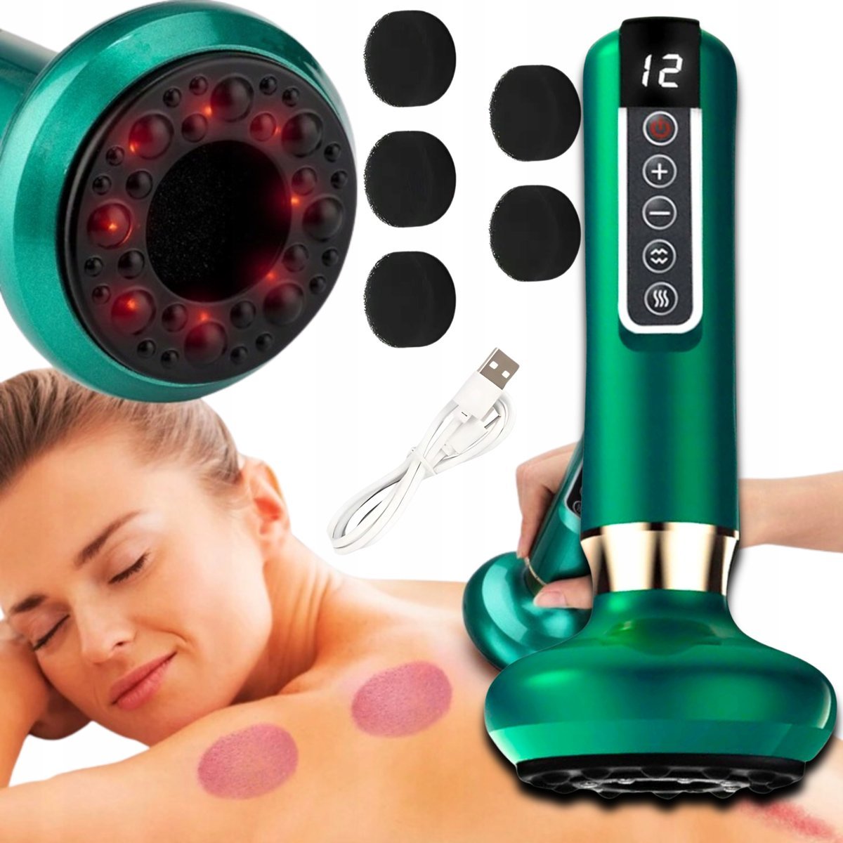 MASAŻER ANTYCELLULITOWY BAŃKI CHIŃSKIE ELEKTRYCZNY MASAŻ PRÓŻNIOWY ZESTAW