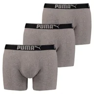 Majtki męskie - Bokserki męskie Puma LIFESTYLE SUEDED 3-PACK szare 90726801-S - miniaturka - grafika 1