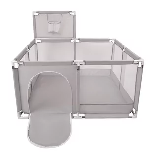 Selonis Boisko KK-100X z piłeczkami 6cm szary: żółty-biały-szary-pomarańcz 125x125x105/400piłek Zabawka kojec - Łóżeczka i kojce - miniaturka - grafika 1