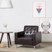 Fotele - vidaXL Fotel tapicerowany sztuczną skórą, brązowy, 75 x 70 x 75 cm - miniaturka - grafika 1