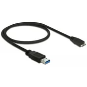 Kable USB - Delock Kabel USB 3.0 0.5m micro AM-BM czarny 85071 - miniaturka - grafika 1
