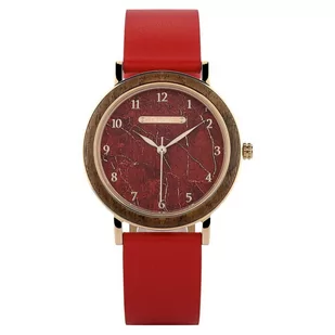 Zegarek Damski zegarek Niwatch Classic - czerwony motyw marmuru - Zegarki męskie - miniaturka - grafika 1