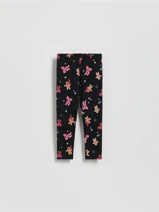 Reserved - Legginsy ze świątecznym nadrukiem - czarny - Spodnie i spodenki dla dziewczynek - miniaturka - grafika 1