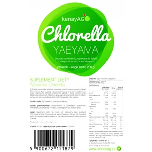 Kenay A.G Chlorella Yaeyama w proszku 200 g - Suplementy diety - miniaturka - grafika 1