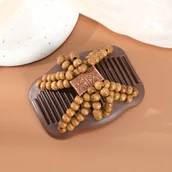 Grzebienie fryzjerskie - TEMU Elegancki Dwurzędowy Grzebień do Włosów z Koralikami w Kształcie Kwiatu - Magiczna Spinka do Stylizacji dla Kobiet, Francuski Design, Bez - miniaturka - grafika 1