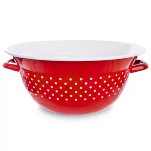 Retro Orion Miska emaliowana CZERWONA W GROCHY 26 cm 124775 - Miski i półmiski - miniaturka - grafika 1