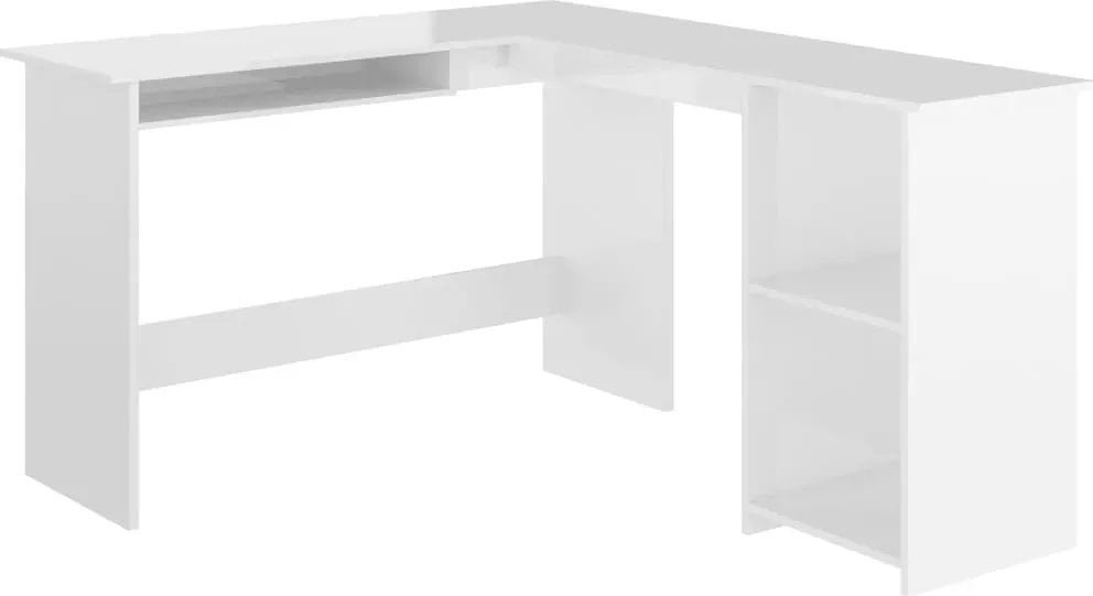 Elior Białe biurko z połyskiem do biura - Merfis 4X