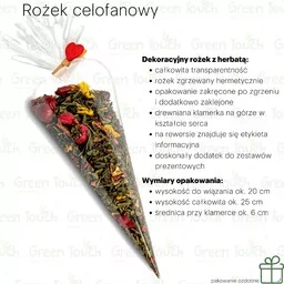 Truskawkowa biała (Pakowanie ozdobne, Rożek celofanowy 25 g) - Herbata - miniaturka - grafika 1