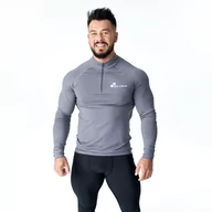 Koszulki sportowe męskie - Męska koszulka techniczna Olimp – Men Functional Zip Longsleeve-XL - miniaturka - grafika 1