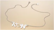 Naszyjniki - Naszyjnik srebrny z sercem i inicjałami - miniaturka - grafika 1