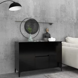 vidaXL Szafka czarna 104x35x70 cm płyta wiórowa 806113 - Komody - miniaturka - grafika 1