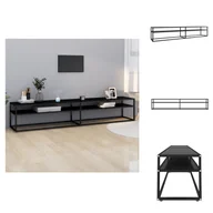 Szafki RTV - vidaXL Szafka pod TV czarna 220x40x40,5 cm szkło hartowane - Meble TV - miniaturka - grafika 1