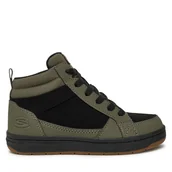 Buty dla chłopców - Sneakersy Skechers Smooth Street 405618L Khaki - miniaturka - grafika 1