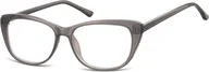 Okulary korekcyjne, oprawki, szkła - Sunoptic Okulary oprawki korekcyjne Kocie Oczy zerówki CP129D szare - miniaturka - grafika 1