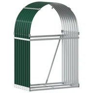 Wózki magazynowe - vidaXL Stojak na drewno, zielony, 80x45x120 cm, stal galwanizowana - miniaturka - grafika 1