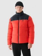Kurtki męskie - Męska kurtka puchowa pikowana 4F 4FWAW24TDJAM485 - czerwona - miniaturka - grafika 1