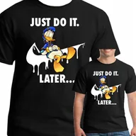 Koszulki męskie - Koszulka Kaczor Donald Just Do It M 0775 Czarna - miniaturka - grafika 1