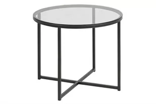 D2.Design Stolik okrągły Cross szkło/czarny 172501 - Ławy i stoliki kawowe - miniaturka - grafika 2