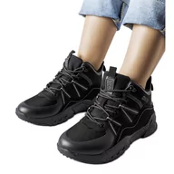 Buty sportowe damskie - Czarne trekkingi Big Star KK274218 - miniaturka - grafika 1