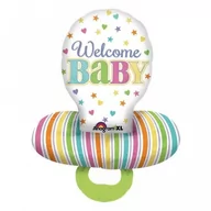 Baby shower i roczek - Balon foliowy 55cm x 73 cm, welcome baby-smoczek - miniaturka - grafika 1